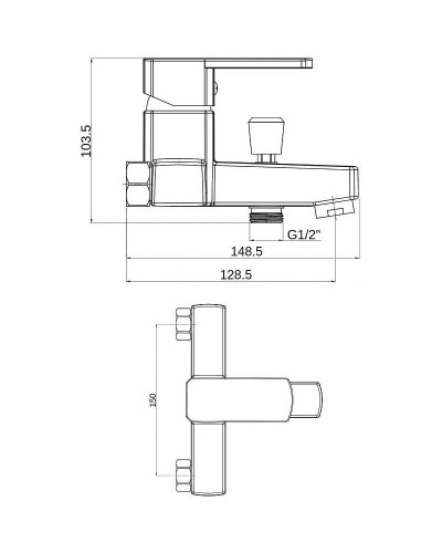 Смеситель для ванны Orange OneLife P06-100cr Хром