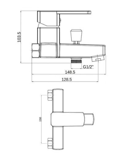 Смеситель для ванны Orange OneLife P06-100b Черный матовый
