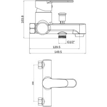 Смеситель для ванны Orange OneLife P07-100b Черный матовый