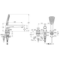 Смеситель на борт ванны Kludi Balance 524478775