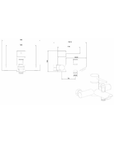 Смеситель для ванны Allen Brau Glority 5.51003-00 Хром