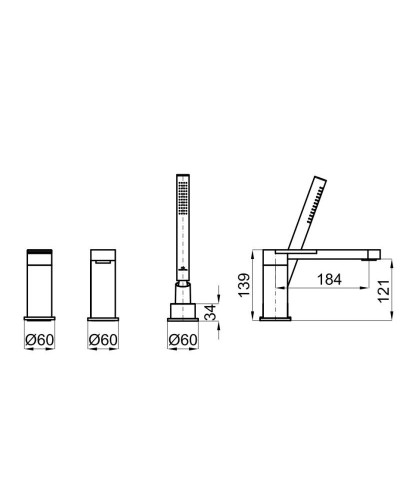 Смеситель на борт ванны Noken Hotels N194710585