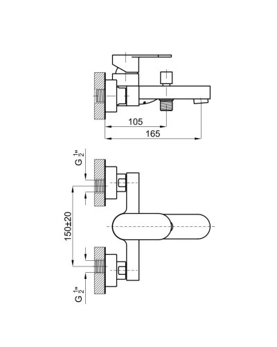 Смеситель для ванны Noken Hotels N194710511