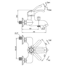 Смеситель для ванны Cezares Lira LIRA-M-VDM1-02 Бронза
