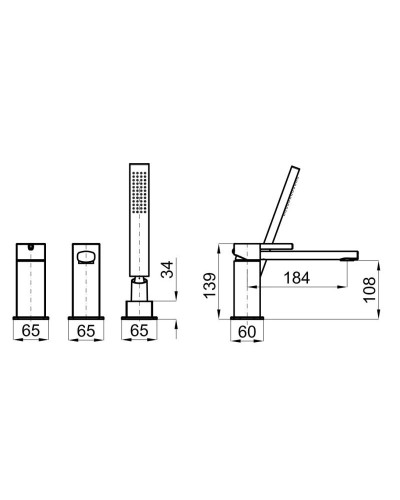 Смеситель на борт ванны Noken NK Concept N112080016