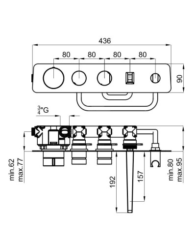 Термостат для ванны Noken Pure Line N199999252