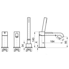 Смеситель на борт ванны Noken Round N200000014