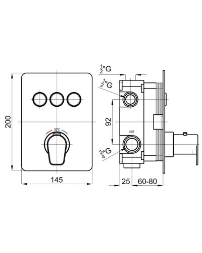 Термостат для ванны Noken Touch&Feel N155416559