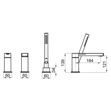 Смеситель на борт ванны Noken Urban N118211303