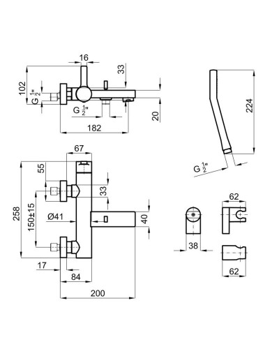 Смеситель для ванны Noken Urban N199999868