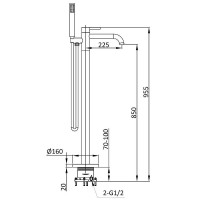 Смеситель для ванны Vincea Desire VTF-1DMB Черный матовый