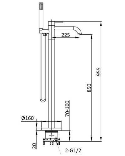 Смеситель для ванны Vincea Desire VTF-1DMB Черный матовый