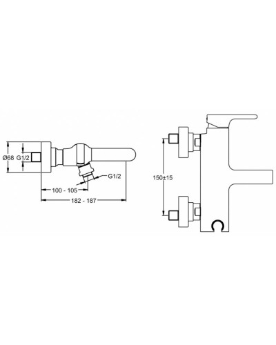 Смеситель для ванны Jacob Delafon Singulier E10867-CP Хром