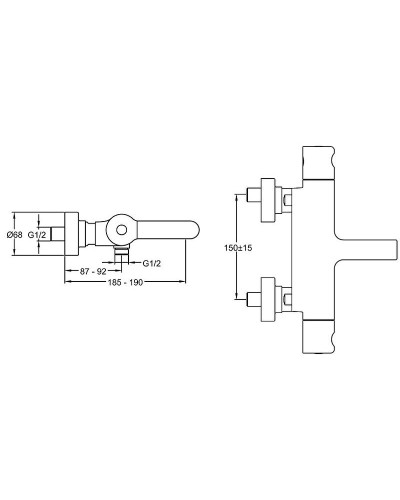 Смеситель для ванны Jacob Delafon Singulier E10870-CP с термостатом Хром