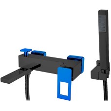 Смеситель для ванны Boheme Q 143-BUW Черный матовый Синий