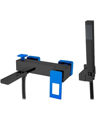 Смеситель для ванны Boheme Q 143-BUW Черный матовый Синий