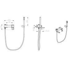 Смеситель для ванны Boheme Q 143-BUW Черный матовый Синий
