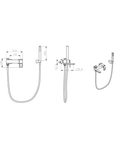 Смеситель для ванны Boheme Q 143-CRBlue.2 Хром Синий