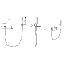 Смеситель для ванны Boheme Q 143-WUW Белый Синий