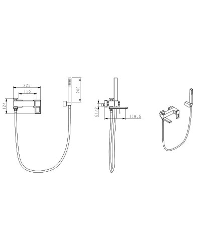 Смеситель для ванны Boheme Q 143-WUW Белый Синий