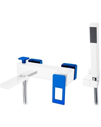 Смеситель для ванны Boheme Q 143-WUW Белый Синий