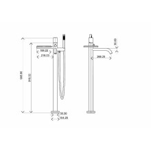 Смеситель для ванны Boheme Stick 129-BB.2 Черный матовый