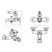 Смеситель для ванны Boheme Vogue 213-SW Золото