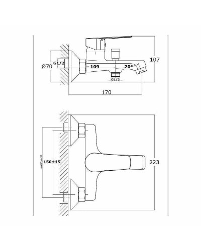 Смеситель для ванны Orange Loop M26-100gd Золото