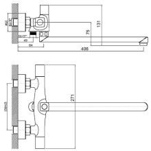 Смеситель для ванны Orange Alfi M82-212cr универсальный Хром