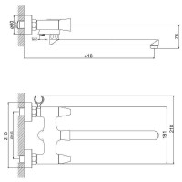 Смеситель для ванны Orange Alfi M82-213cr универсальный Хром