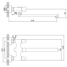 Смеситель для ванны Orange Alfi M82-213cr универсальный Хром