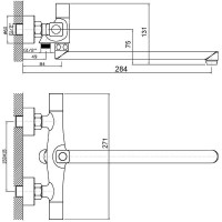 Смеситель для ванны Orange Alfi M82-214cr универсальный Хром