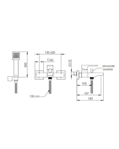 Смеситель для ванны Remer Absolute AU02BO Белый матовый