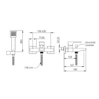 Смеситель для ванны Remer Absolute AU02DO Золото