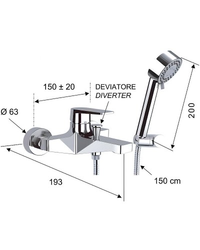 Смеситель для ванны Remer Dream D02 Хром