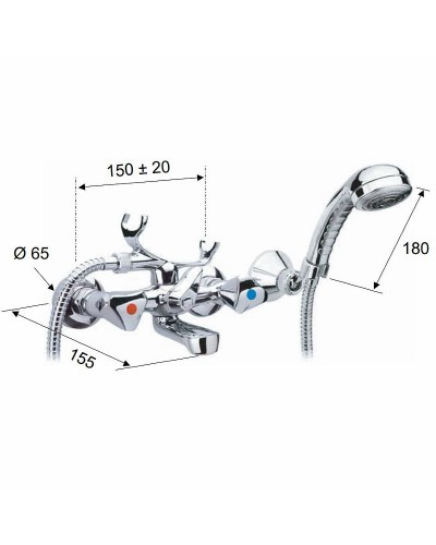 Смеситель для ванны Remer 1000-2000 02YG Хром