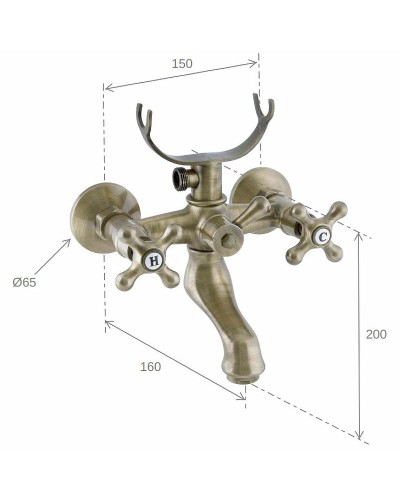 Смеситель для ванны Remer Liberty 05LIVO Бронза