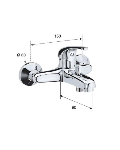 Смеситель для ванны Remer Серия 35 F052 Хром