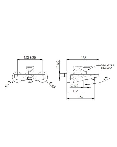 Смеситель для ванны Remer Infinity I02NO Черный матовый