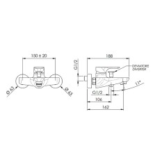 Смеситель для ванны Remer Infinity I05NO Черный матовый