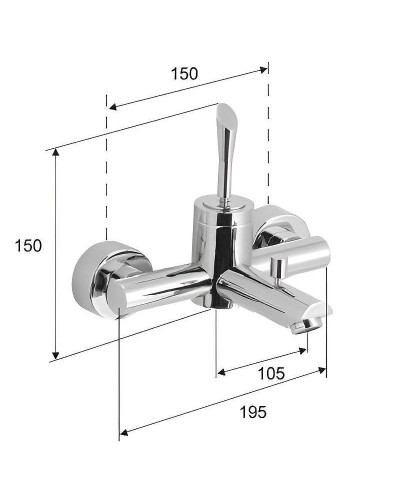 Смеситель для ванны Remer Jazz J05 Хром