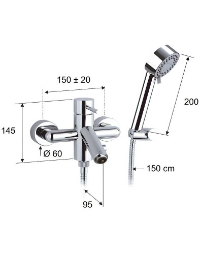 Смеситель для ванны Remer Minimal NR022 Хром
