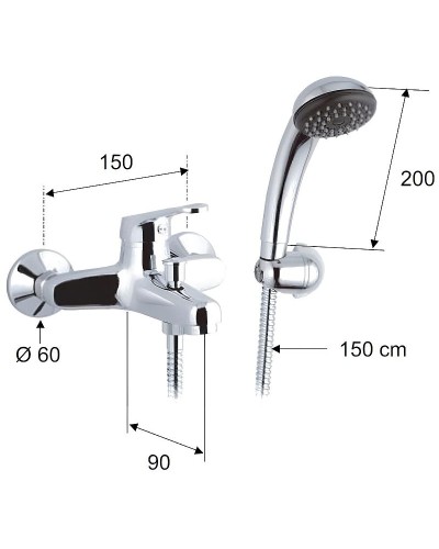 Смеситель для ванны Remer Remix R02 Хром