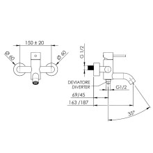 Смеситель для ванны Remer X-Style X05BO Белый матовый