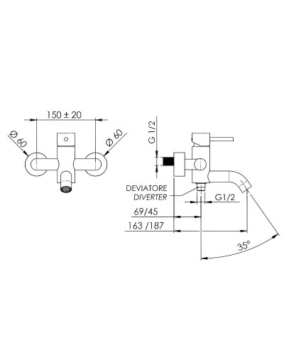 Смеситель для ванны Remer X-Style X05BO Белый матовый