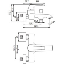 Смеситель для ванны Creavit Avangart AG2500G