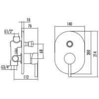 Смеситель для ванны Creavit DFC2398