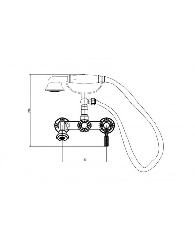 Смеситель для ванны Milacio Vitoria MC.300.SL