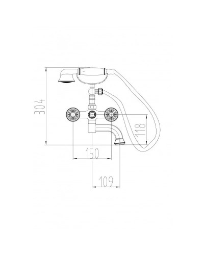 Смеситель для ванны Milacio Almeria MC.301.BBR