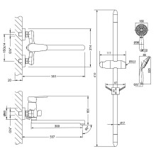 Смеситель для ванны Lemark Point LM0379C универсальный Хром